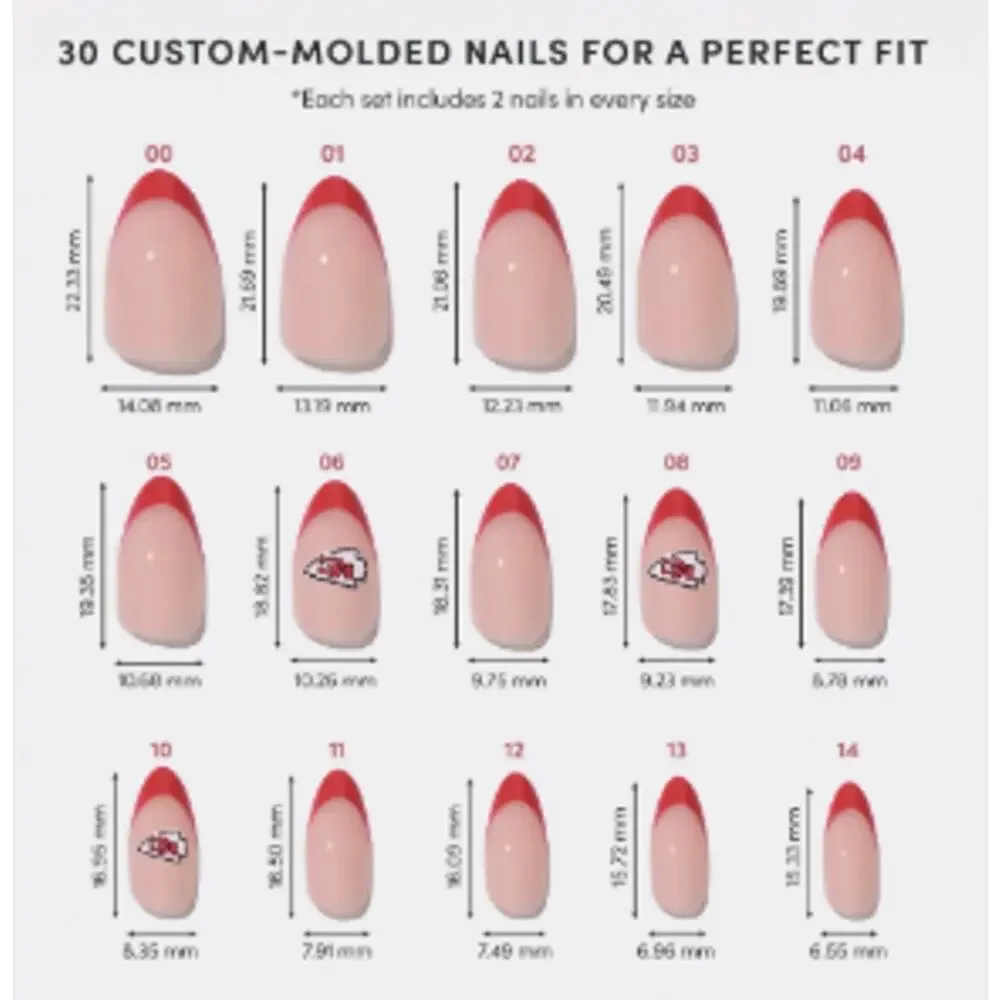 Kansas City Chiefs- Press On Nails-Glamnetic-New In Box - Picture 6 of 7